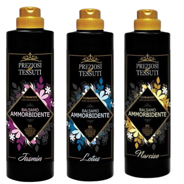 Preziosi Tessuti – żele do płukania premium, zestaw 3x750 ml (Narcise, Lotus, Jasmin)