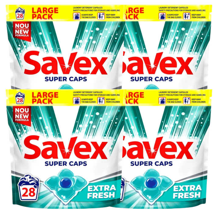 Savex Fresh – kapsułki do prania, zestaw 4x28 sztuk (112 prań)