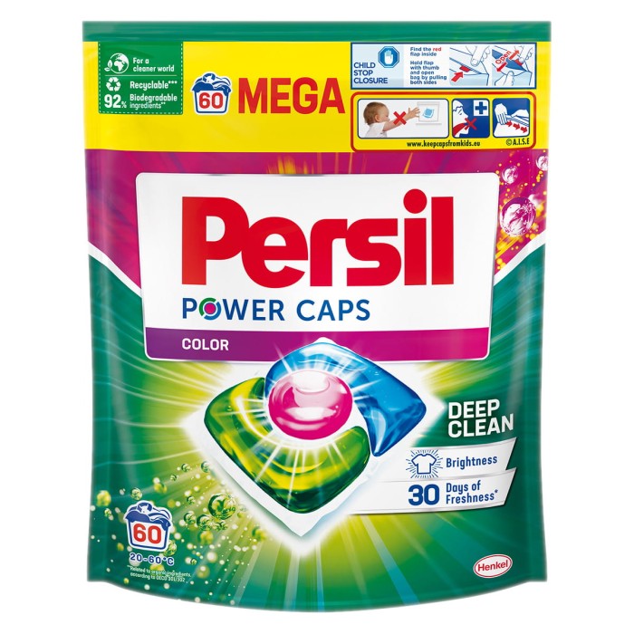 Persil Power Caps Color 60 szt. – kapsułki do prania kolorów, świeżość i moc