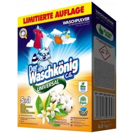WaschKönig Universal Orange 6 kg – proszek do prania, zapach pomarańczy