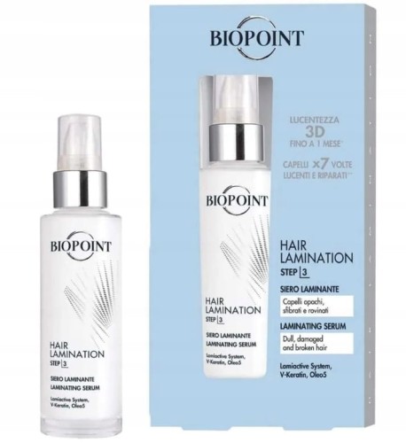 Biopoint Hair Laminating Serum 50 ml — wygładzenie włosów, połysk laminacji