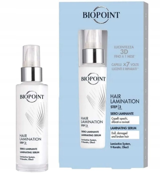 Biopoint Hair Laminating Serum 50 ml — wygładzenie włosów, połysk laminacji