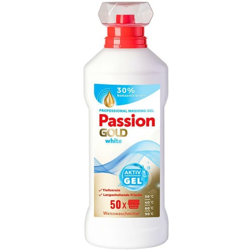 Passion Gold Professional White 2 L — żel do prania białych tkanin, 50 prań.