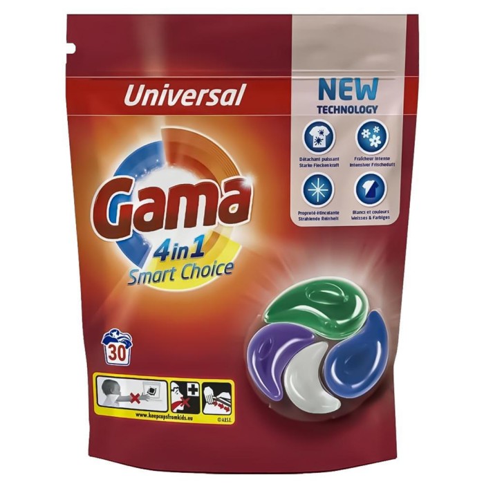Gama 4 in 1 Universal 30 szt kapsułki do prania uniwersalne