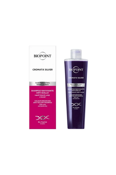 Biopoint Cromatix Silver 200 ml — szampon fioletowy do blond i siwych włosów
