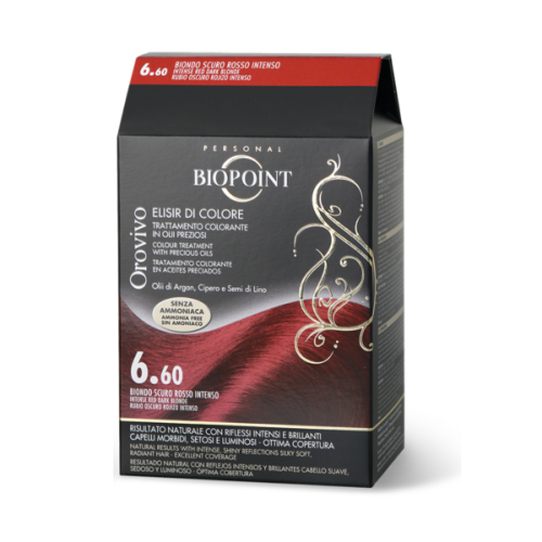 Biopoint Orovivo 6.60 — farba olejowa, ciemny blond z czerwonymi tonami