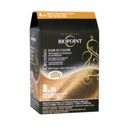 Biopoint Orovivo 8.3 Light Golden Blonde — farba olejowa bez amoniaku