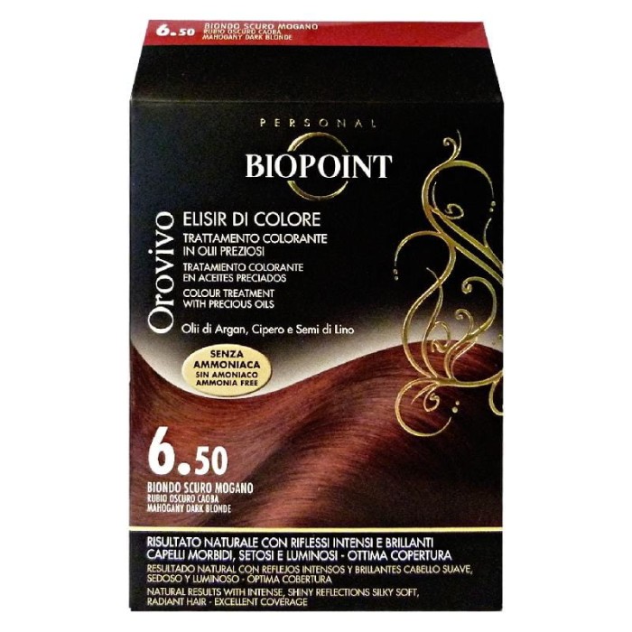 Biopoint Orovivo 6.50 Dark Mahogany Blond — farba olejowa bez amoniaku