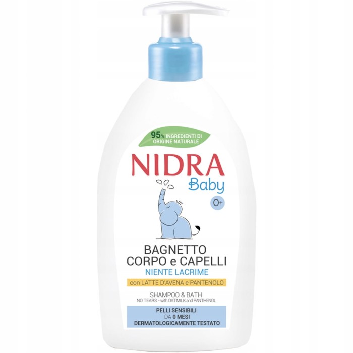 Nidra Baby szampon i płyn do kąpieli 0 plus mleko owsiane pantenol 500 ml