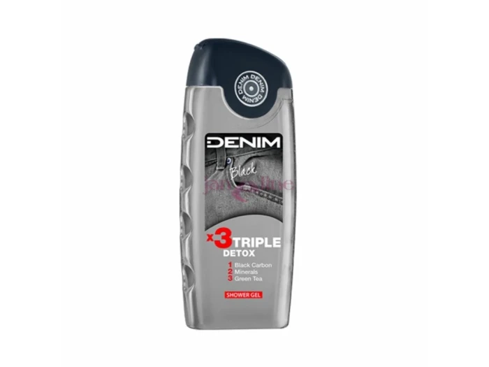 Denim Black żel pod prysznic Triple Detox świeżość 24h 250 ml dla mężczyzn