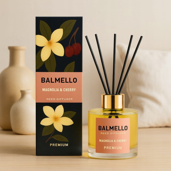 Balmello Magnolia & Cherry patyczki zapachowe 120 ml premium do wnętrz