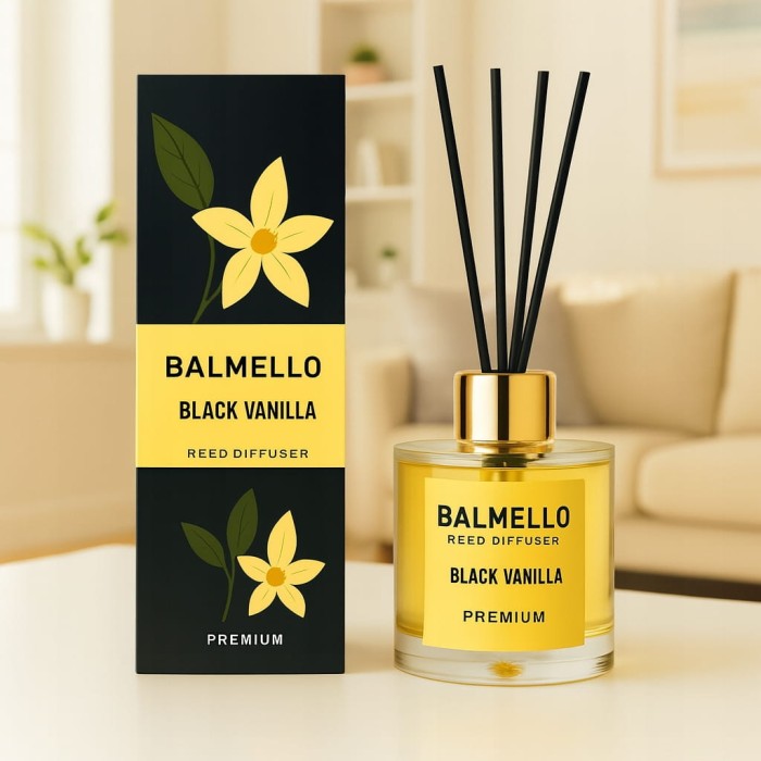 Balmello Black Vanilla patyczki zapachowe 120 ml premium do wnętrz domu