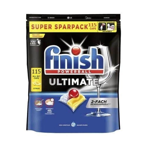 Finish Ultimate Lemon 115 szt tabletki do zmywarki cytrynowe nabłyszczanie