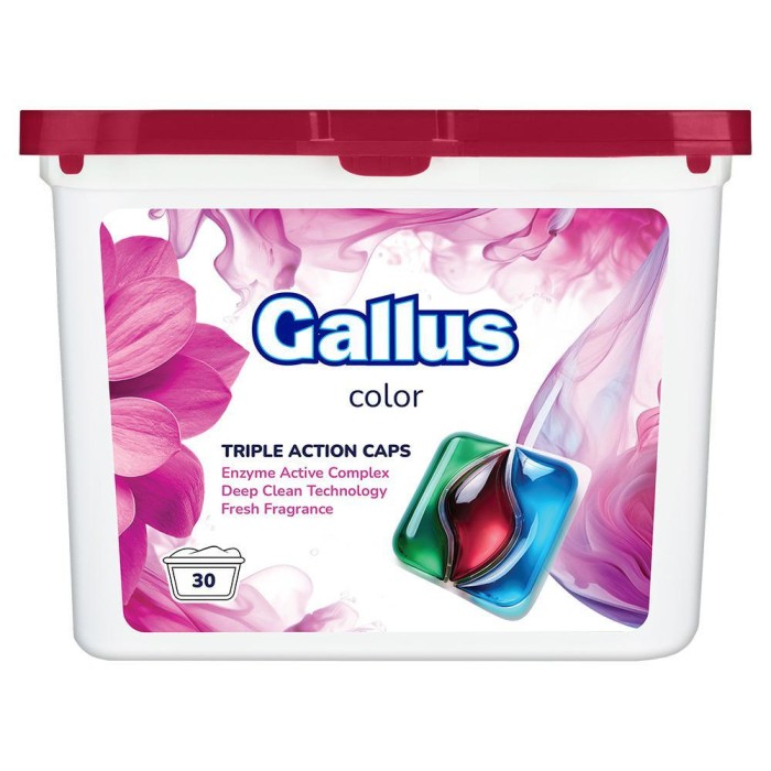 Gallus Color 3in1 | 30 kapsułek | Ochrona kolorów | Świeżość | Łatwa aplikacja | Skuteczne pranie