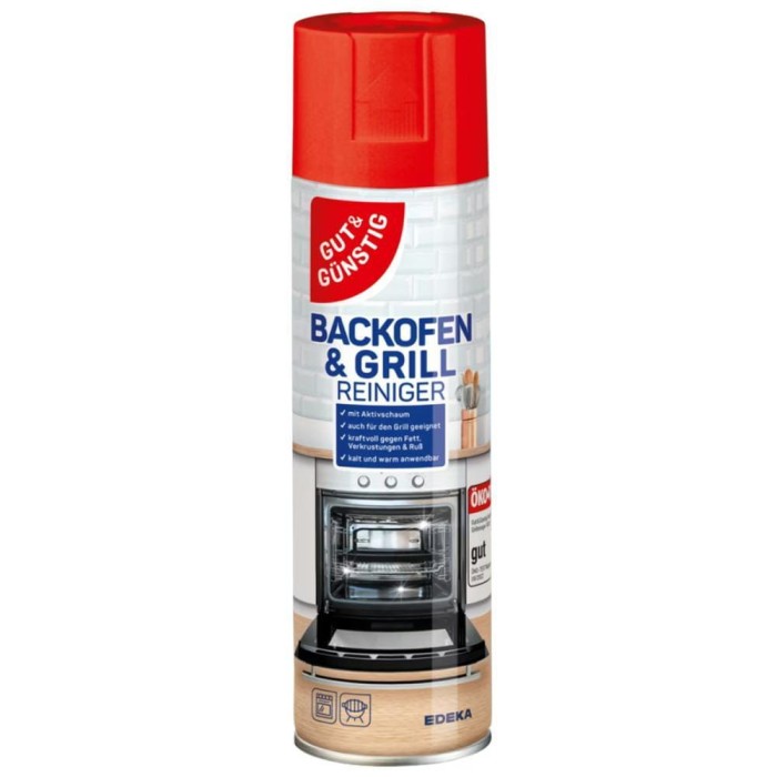 Spray do piekarników 500 ml Na przypalenia tłuszcz i naloty Do piekarnika grilla i rusztów Także kafelki i szyby kominkowe Wygodna aplikacja w sprayu EAN 4311536964244