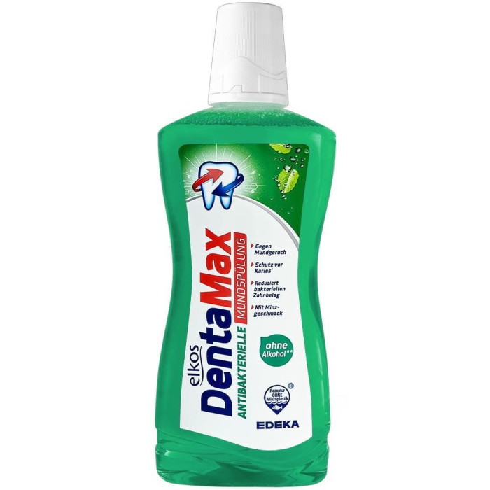 Płyn do płukania ust 500 ml Wariant Mint miętowa świeżość Świeży oddech na co dzień Uzupełnia higienę jamy ustnej Wygodne stosowanie po posiłku Marka Elkos