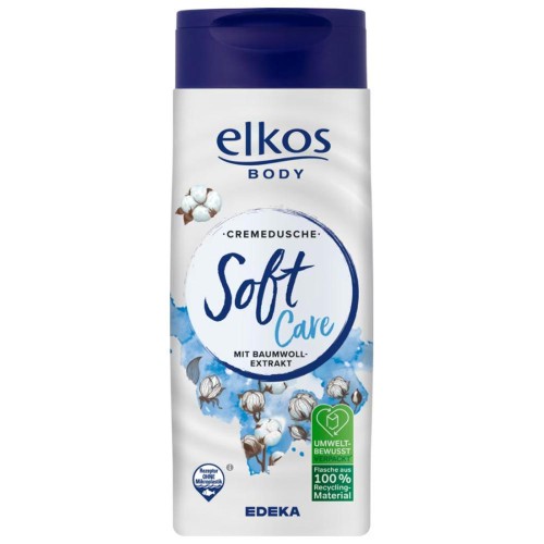 Żel pod prysznic Soft Care 300 ml Delikatne mycie i pielęgnacja Do codziennego stosowania Przyjemna piana Świeżość i komfort skóry Marka Elkos