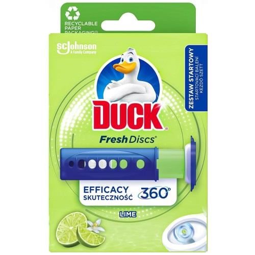DUCK Krążek żelowy do WC Lime 6 szt samoprzylepny odświeżacz żelowy czystość i świeżość