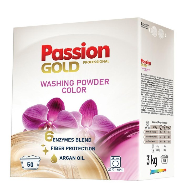 PASSION GOLD Proszek do prania Kolor 3 kg 60 prań do tkanin kolorowych ochrona barw