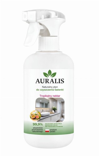 AURALIS płyn do czyszczenia łazienki Tropikalny nektar 500 ml – preparat do mycia armatury, ceramiki i powierzchni łazienkowych, pomagający usuwać zabrudzenia bez smug i zacieków.