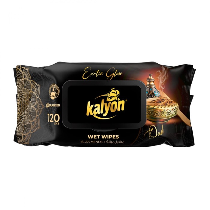 Kalyon chusteczki nawilżane perfumowane Exotic Glow 120 szt Luxury miękkie bez alkoholu pH zrównoważone