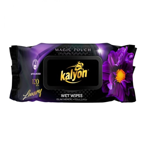 Kalyon chusteczki nawilżane perfumowane Magic Touch 120 szt Luxury miękkie bez alkoholu pH zrównoważone