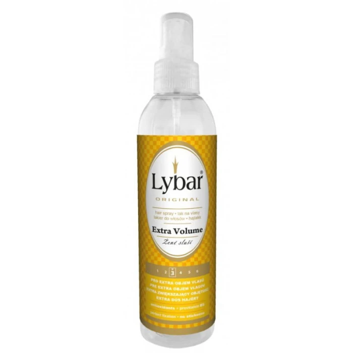 Lybar Original Lakier do włosów Extra Volume 200 ml mechaniczny rozpylacz zwiększa objętość unosi u nasady