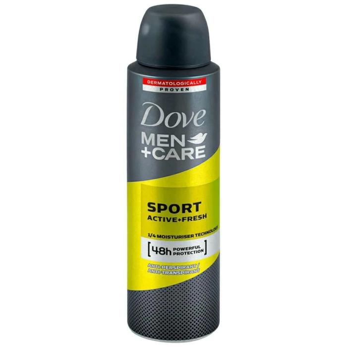 Dove Men Dezodorant w sprayu Sport 150 ml świeżość ochrona przed potem i zapachem dla mężczyzn