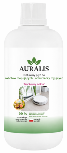 AURALIS płyn do robotów mopujących i odkurzaczy myjących Tropikalny nektar 500 ml – środek do czyszczenia podłóg przeznaczony do urządzeń myjących, pomagający usuwać zabrudzenia i pozostawiać świeżość.