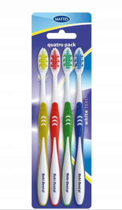 Rebi Dental Szczoteczki do Zębów M458 QuatroPack Medium 4 sztuki