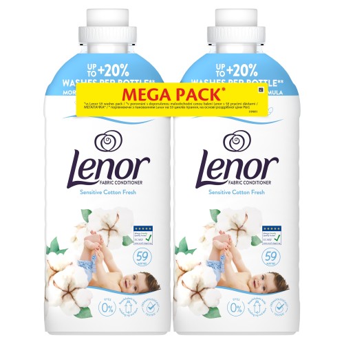 Lenor Sensi Płyn do Płukania 2x59 prań 2x1,239L Delikatny
