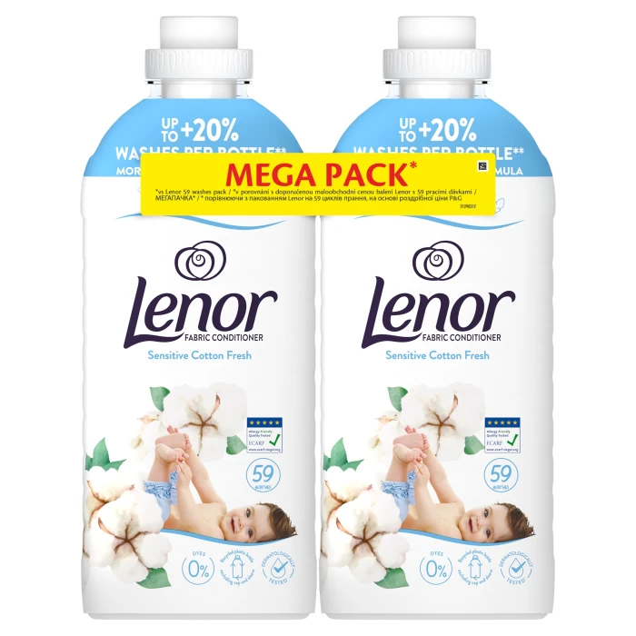 Lenor Sensi Płyn do Płukania 2x59 prań 2x1,239L Delikatny