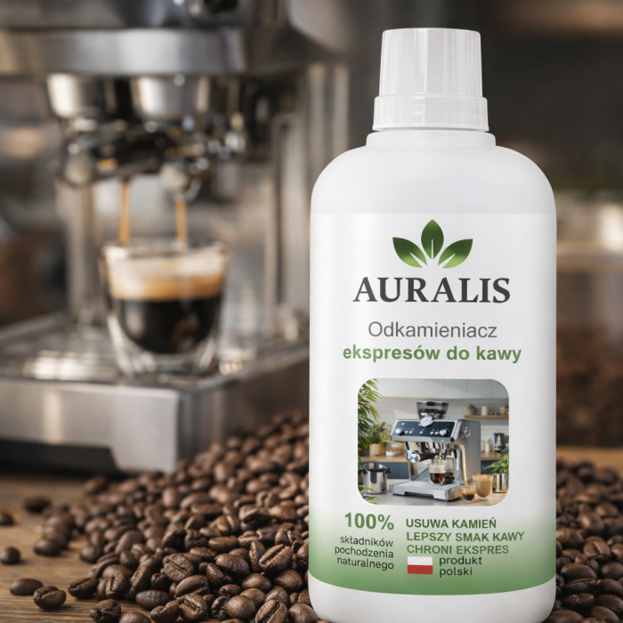 Auralis preparat do odkamieniania ekspresów do kawy 500 ml skuteczna ochrona urządzenia przed kamieniem