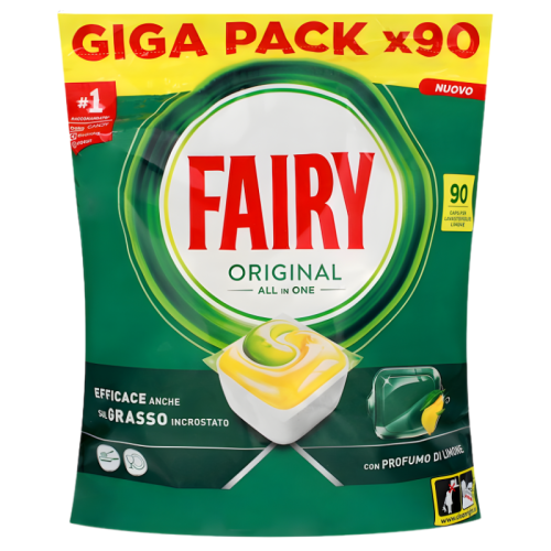Kapsułki do zmywarki Fairy Original All in One Lemon Giga Pack 90 sztuk.