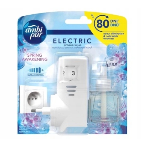 Zestaw Startowy Ambi Pur Electric – Odświeżacz powietrza z wkładem Lenor Spring Awakening