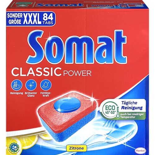 Tabletki do zmywarki Somat Classic Power Cytrynowe 84 sztuki.