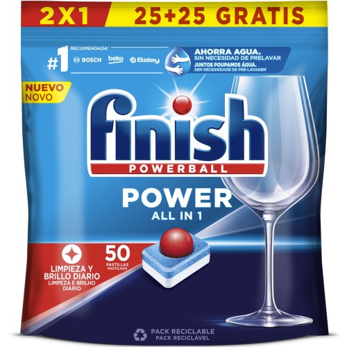 Tabletki do zmywarki Finish Powerball Power All in 1 50 sztuk.