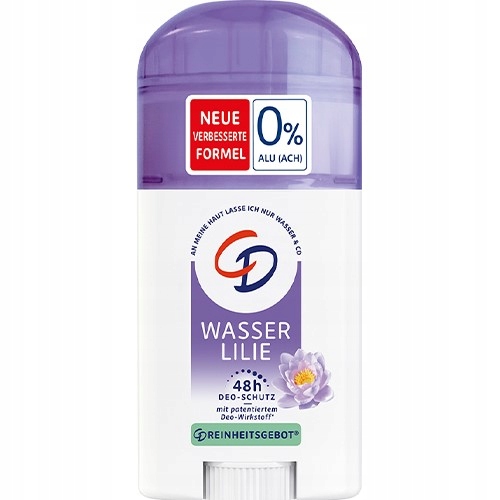 CD Wasserlilie dezodorant w sztyfcie 40 ml z zapachem lilii wodnej i formułą 0% aluminium.