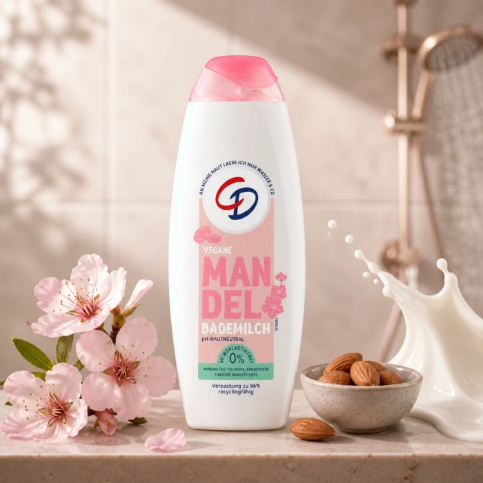 CD Mandel Bademeilch 600 ml do codziennej i relaksującej kąpieli o migdałowym zapachu.