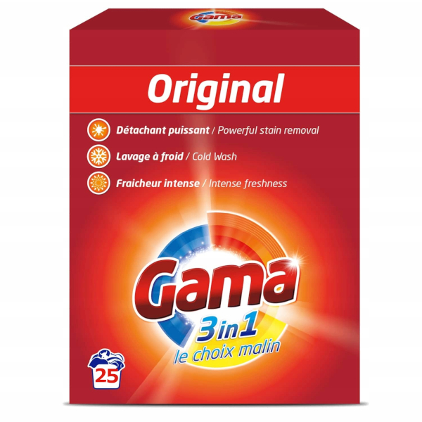 Gama Original proszek do prania 3w1 uniwersalny 1,625kg 25 prań