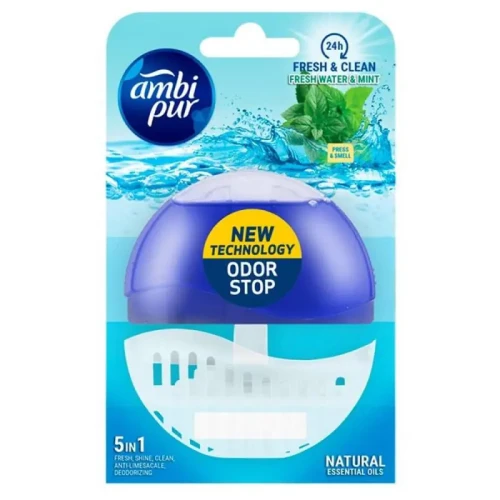 Ambi Pur 5in1 Fresh Water & Mint zawieszka do WC 55 ml Odor Stop