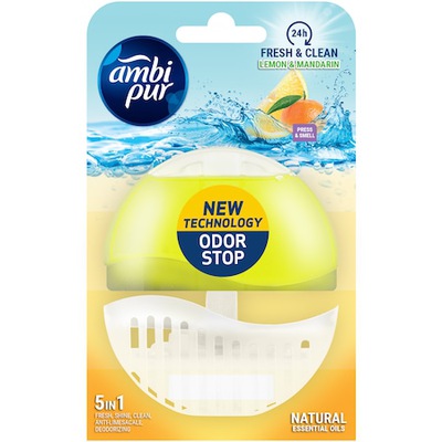 Ambi Pur 5in1 Lemon & Mandarin zawieszka do WC 55 ml Odor Stop