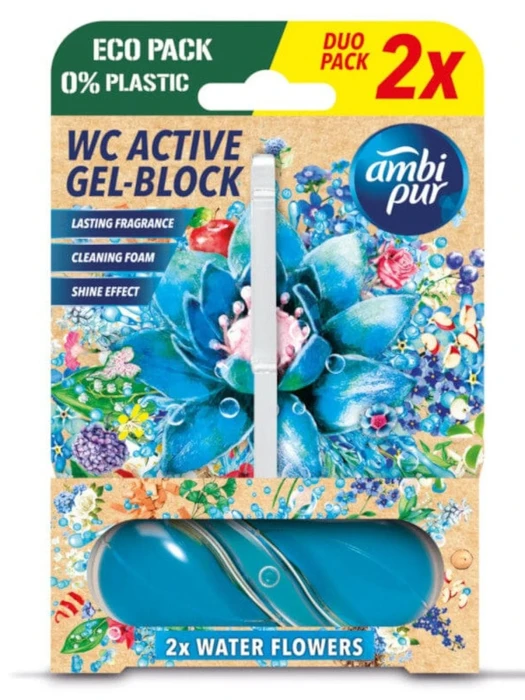 Ambi Pur WC Active Gel Block Water Flowers zawieszka do WC 2 x 45 g