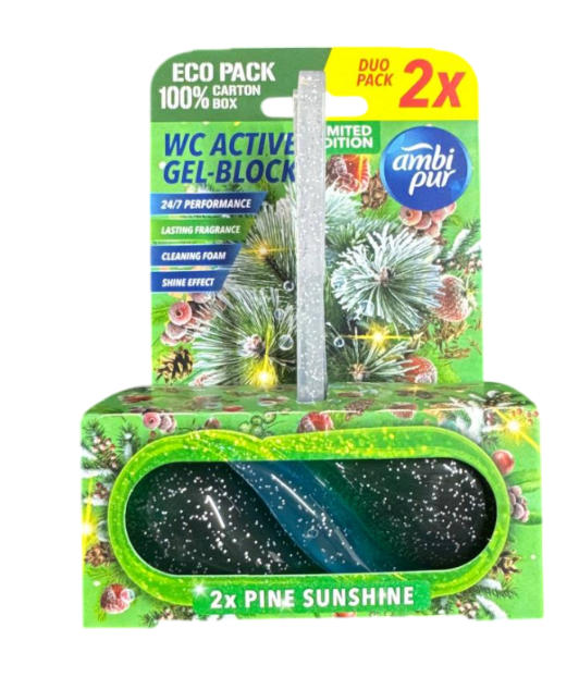 Ambi Pur WC Active Gel Block Pine Sunshine zawieszka do WC 2 x 45 g