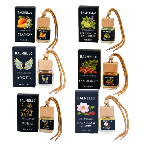 Balmello zapach do samochodu Premium zestaw 6x10ml mix zawieszek