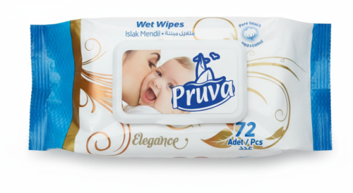 Kalyon Pruva TR Chusteczki Nawilżane Z Klipsem 72szt (Elegance) Niebieskie