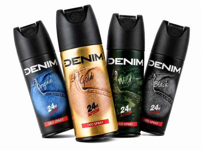 Denim dezodorant spray męski zestaw 4 sztuki Original Gold Wild Black 24H Action