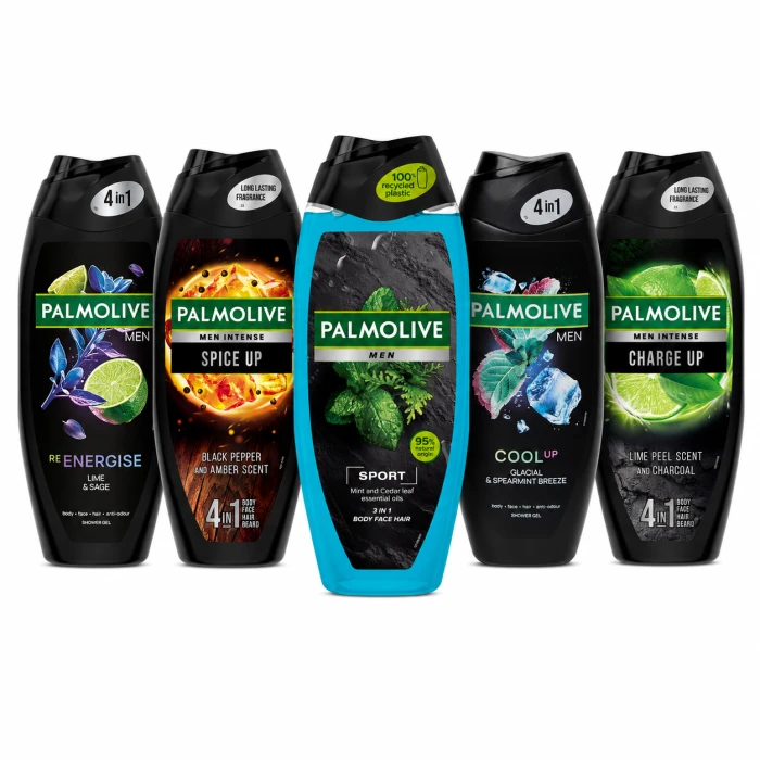 Palmolive Men żel pod prysznic zestaw 5 sztuk Re Energise Spice Up Sport Cool Up Charge Up