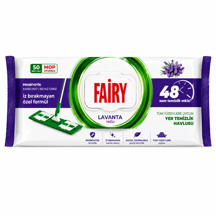 Fairy Lavanta chusteczki do podłóg lawendowe 50 sztuk do mopa