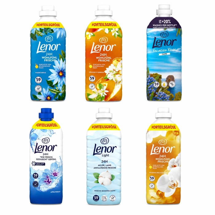 Lenor płyn do płukania tkanin zestaw 6 x 59 prań różne zapachy